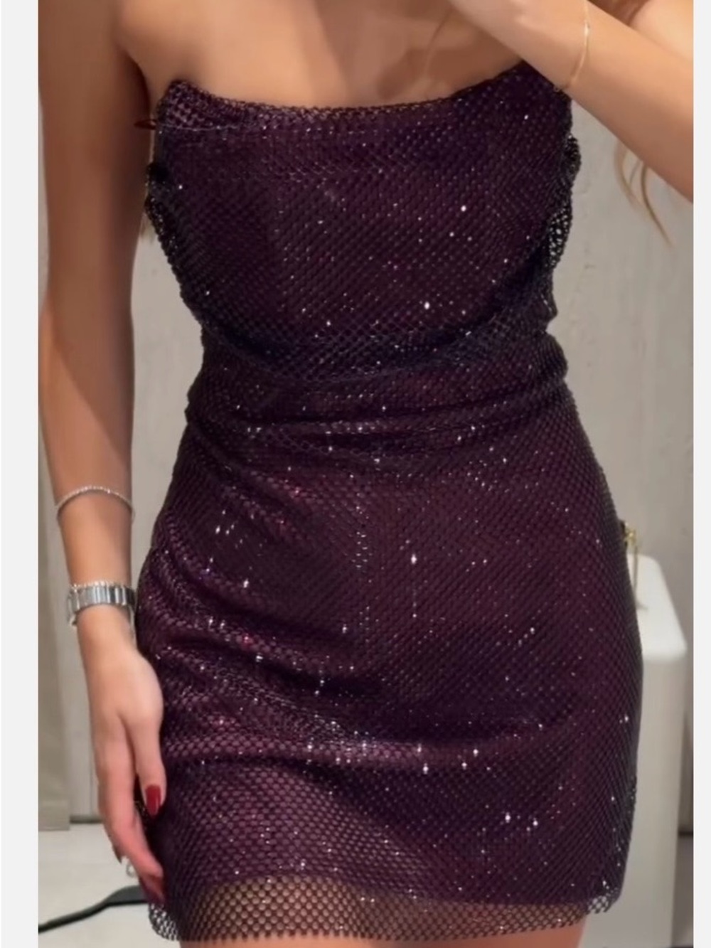 Zara Sparkly Strapless Dress- NWT